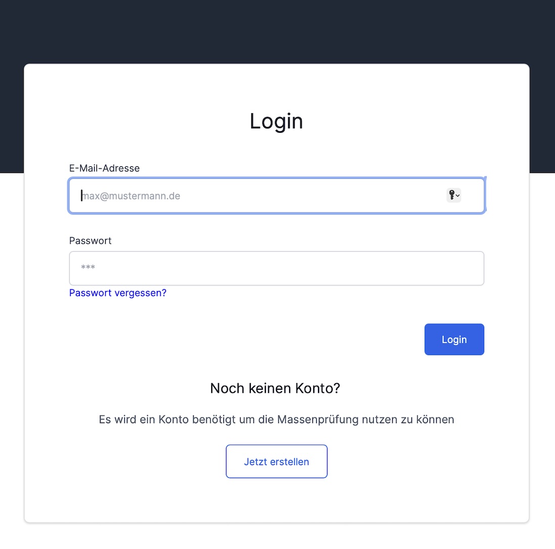 Endereco mass check account login