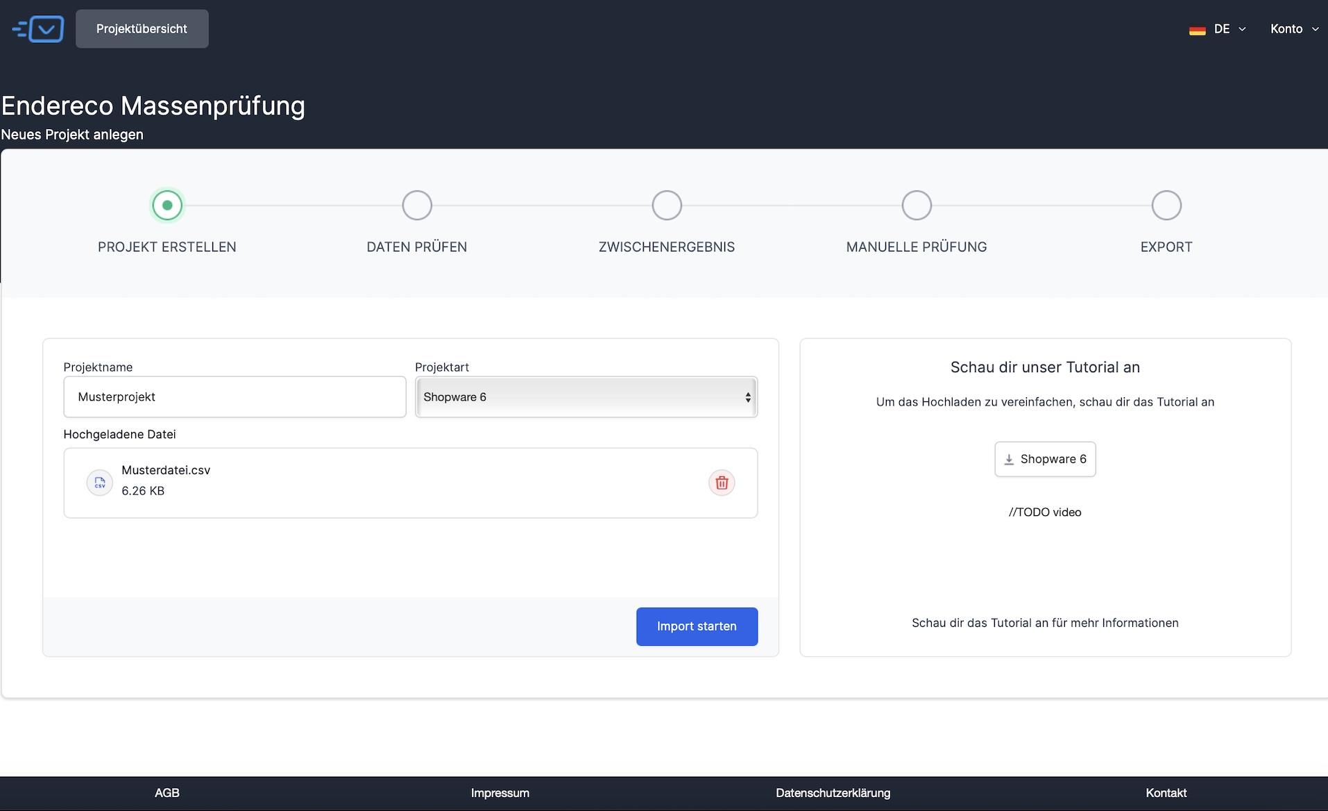 Endereco mass check Upload address data